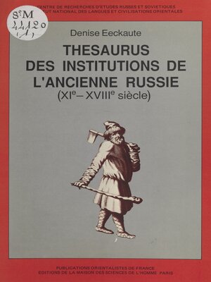 cover image of Thesaurus des institutions de l'ancienne Russie, XIe-XVIIIe siècle (1)